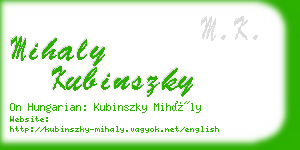 mihaly kubinszky business card